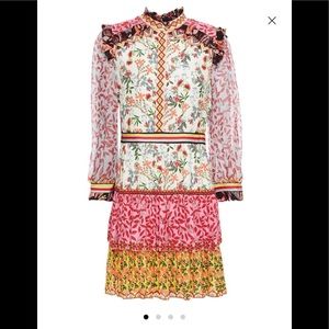 DARLING ALICE & OLIVIA silk multi floral dress
